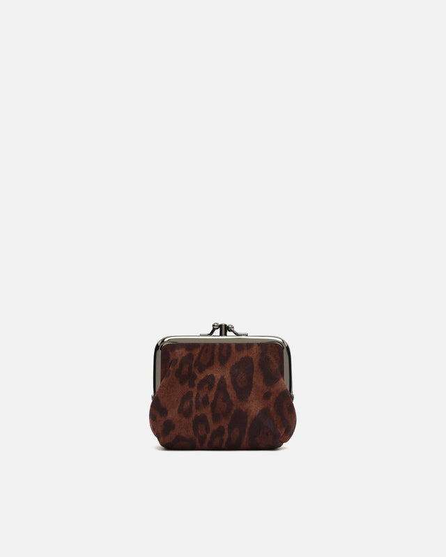 Belbi portamonedas con cierre de boquilla y estampado animal print