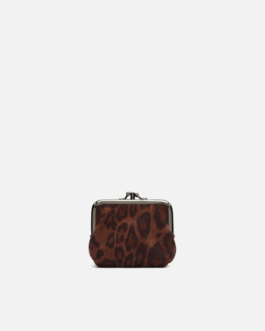 Belbi portamonedas con cierre de boquilla y estampado animal print 