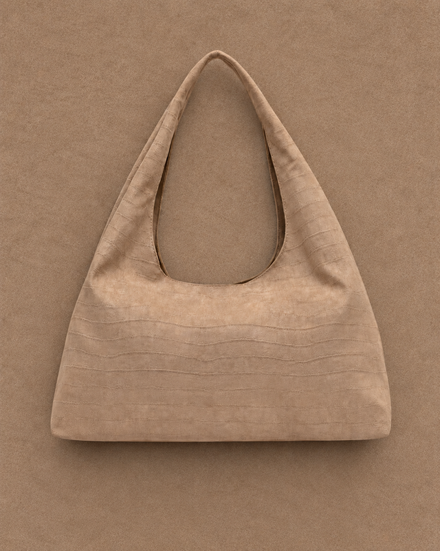 Croqui bolso hobo grande efecto ante con grabado animal print