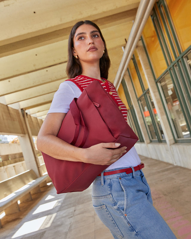 Danela borsa shopper grande in nylon con tasca per laptop 15 pollici
