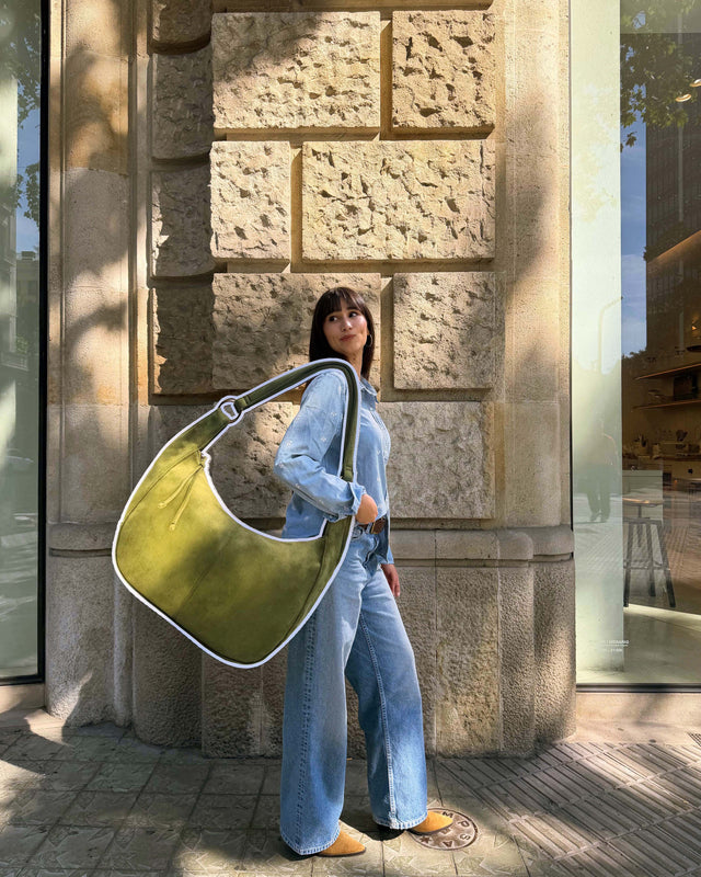 Sandrina-1 borsa a tracolla effetto scamosciato