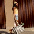 Playa Bolsa para la playa grande con estampado jacquard 