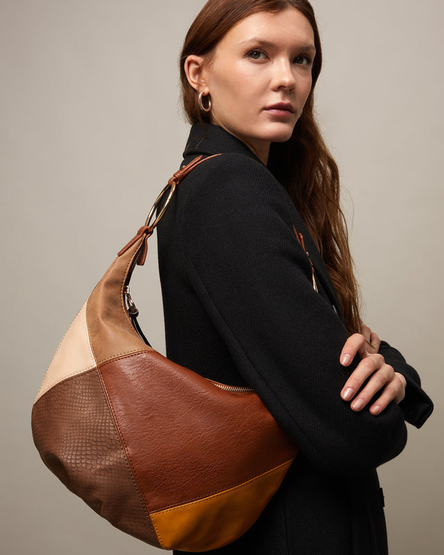 Abeya Hobo-Tasche mit Patchwork-Print