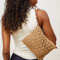 Blumi bolso bandolera efecto rafia con asa de mano e bandolera extraíble 