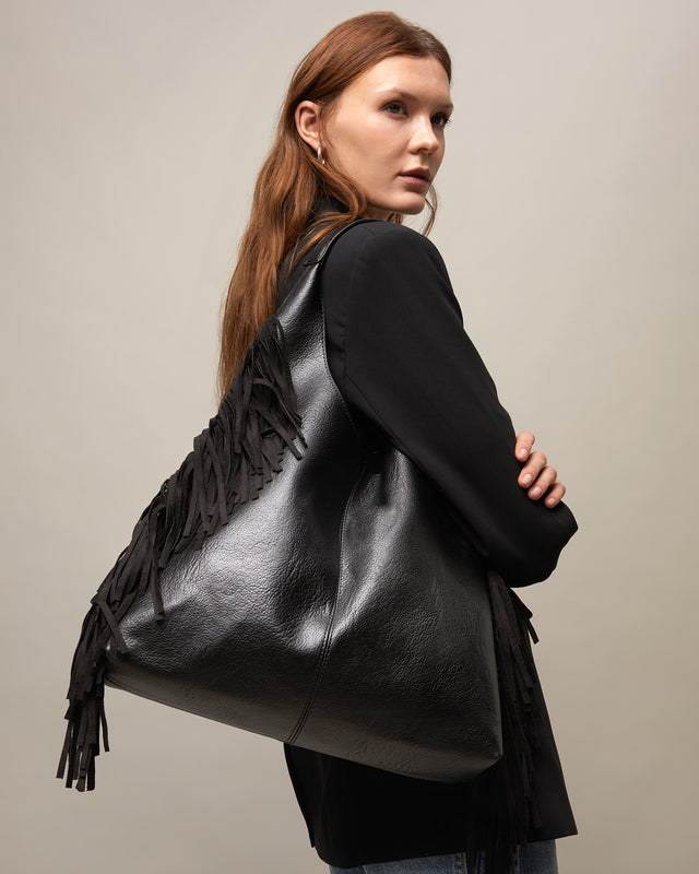 Frinpo bolso hobo con neceser extraíble y detalle flecos