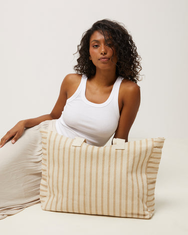 Playa Bolsa para la playa grande con estampado jacquard 