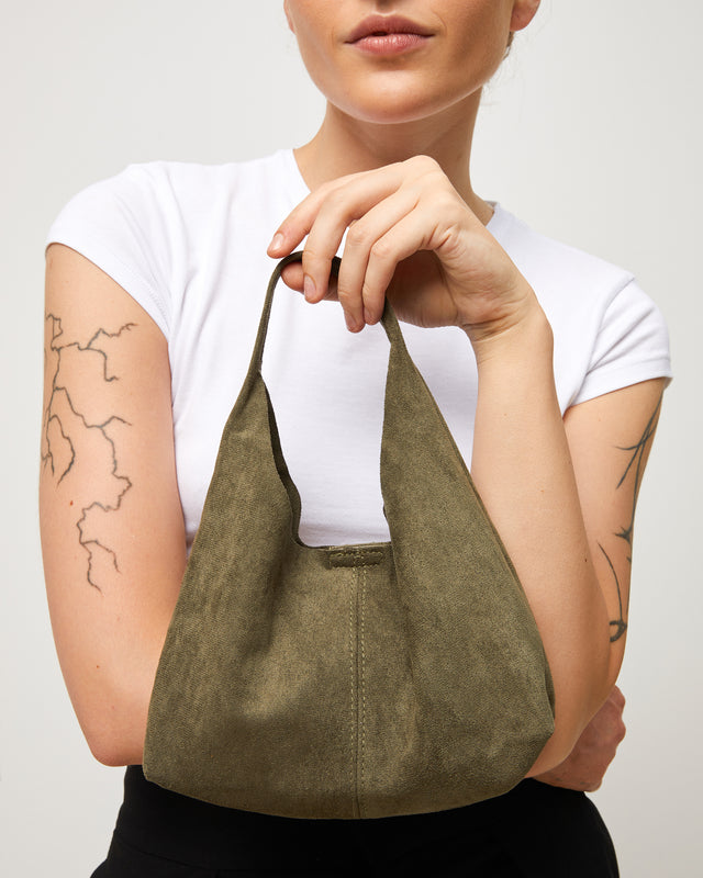 Pologito-1 bolso hobo de mano mini efecto ante con neceser