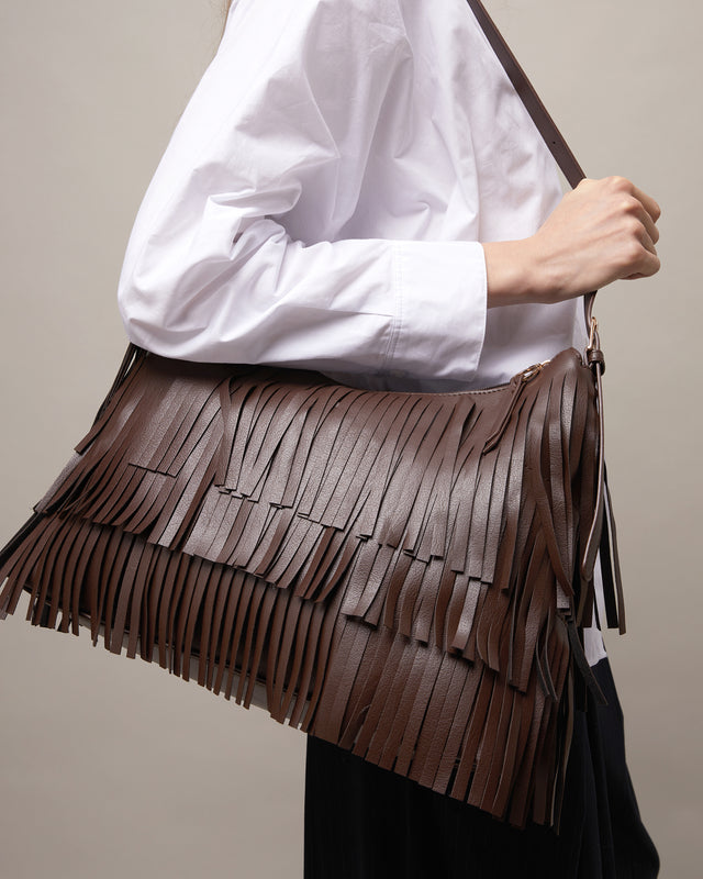 Tasel bolso de hombro con flecos