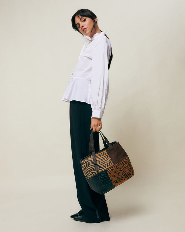 Ziver bolso de hombro grande con estampado patchwork animal print